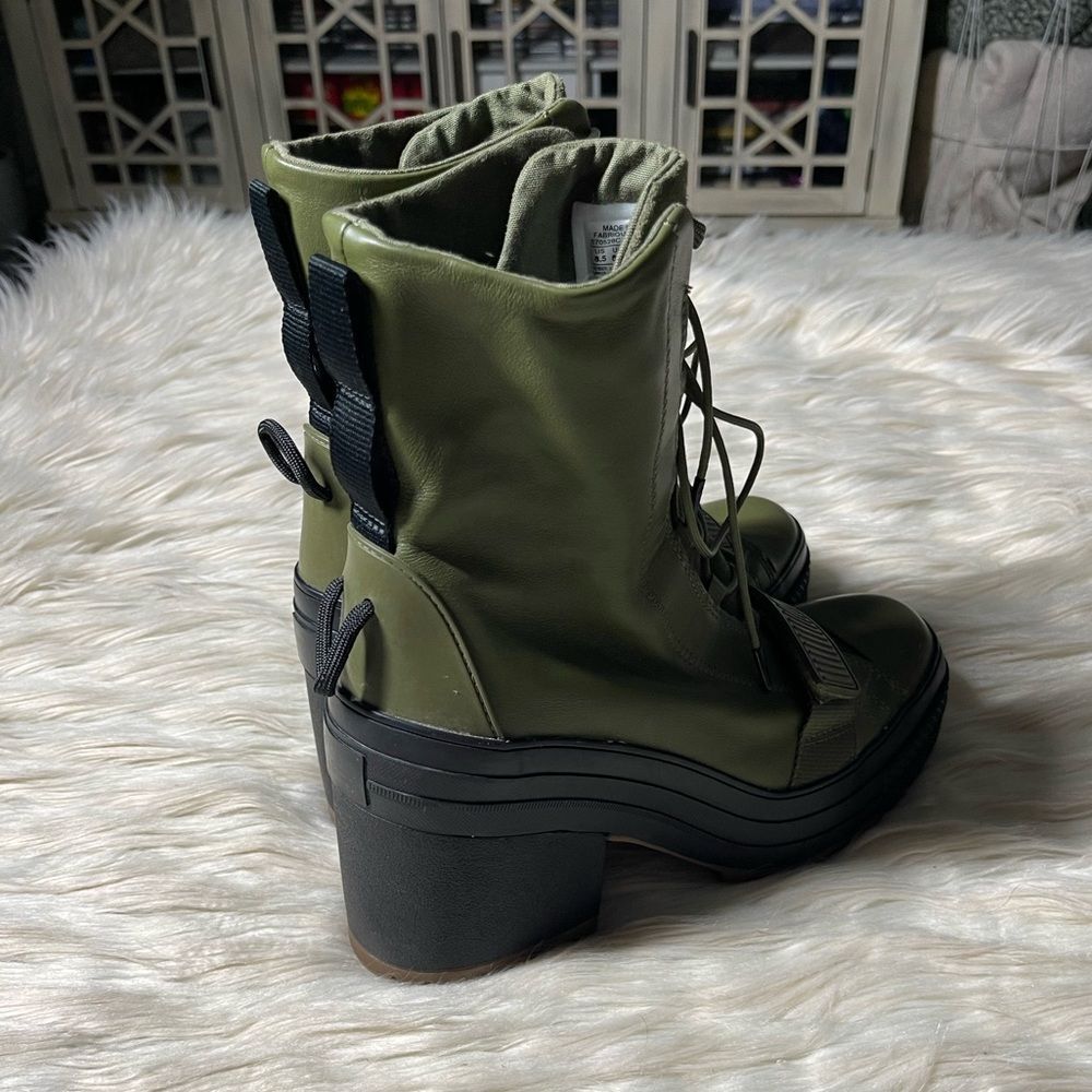 Converse Olive Green Platform Combat Boots - Picture 9 of 10